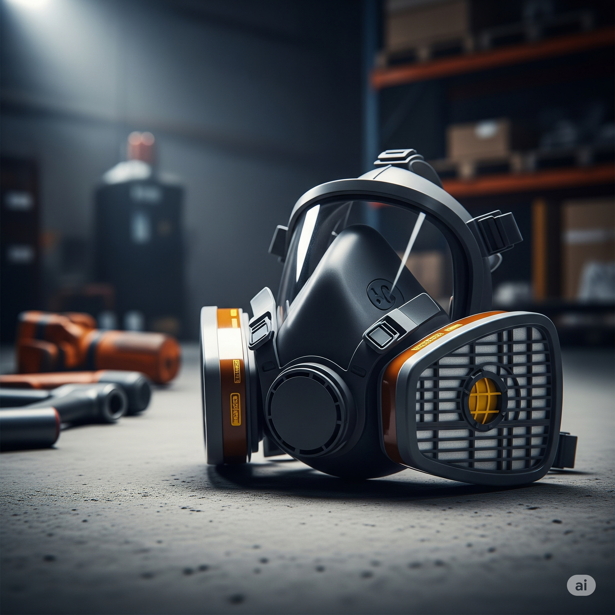 Máscara respiratoria industrial para pintura con doble filtro de protección contra vapores orgánicos