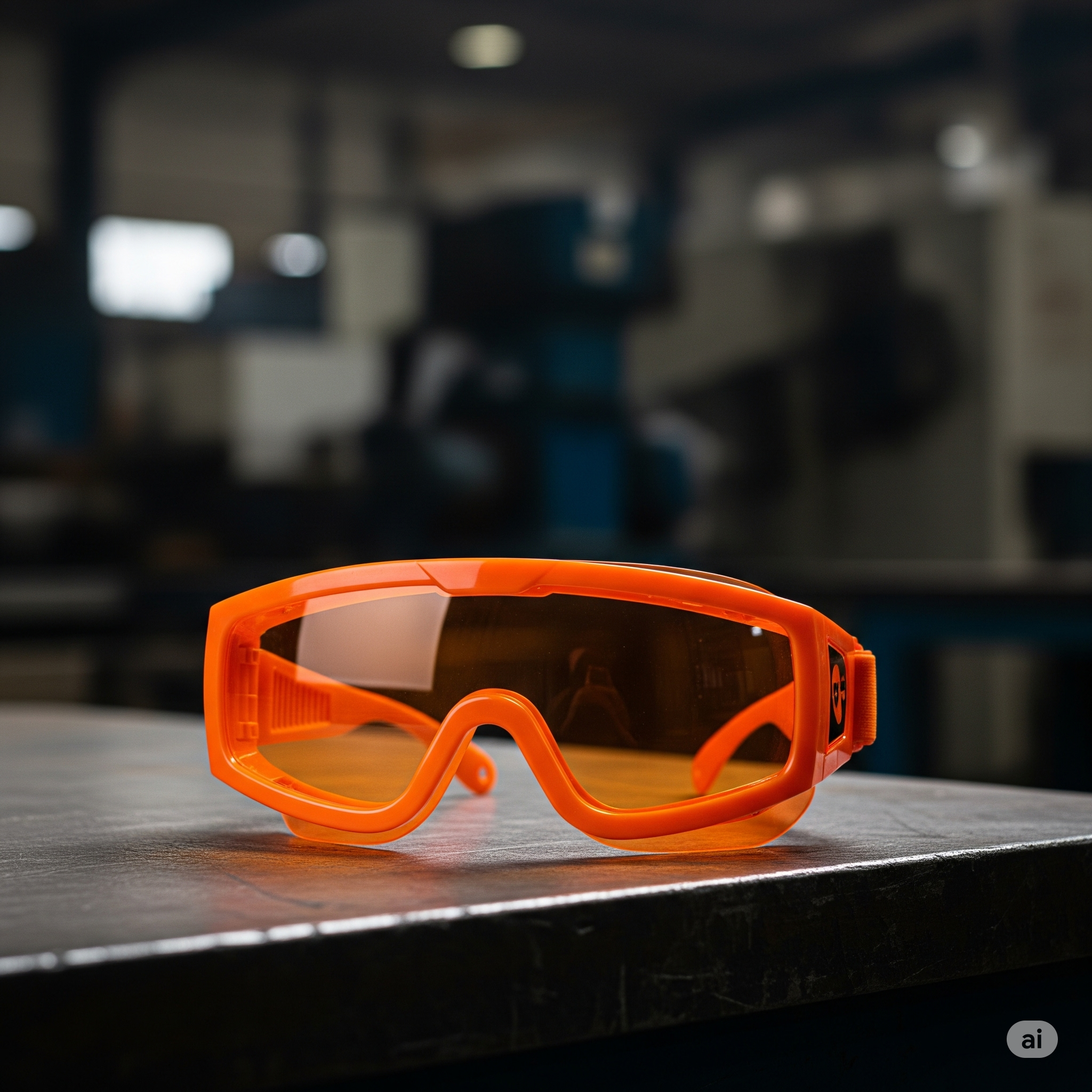 Gafas de protección industrial con lentes transparentes y diseño envolvente para seguridad ocular en ambientes de trabajo
