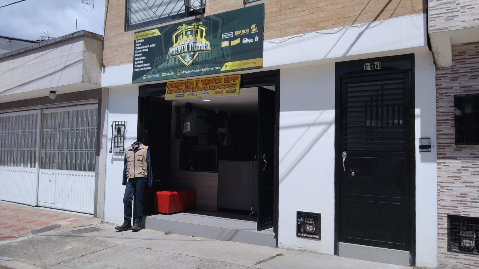 Ubicación física o punto físico del local de dotaciones industriales puerto triunfo 